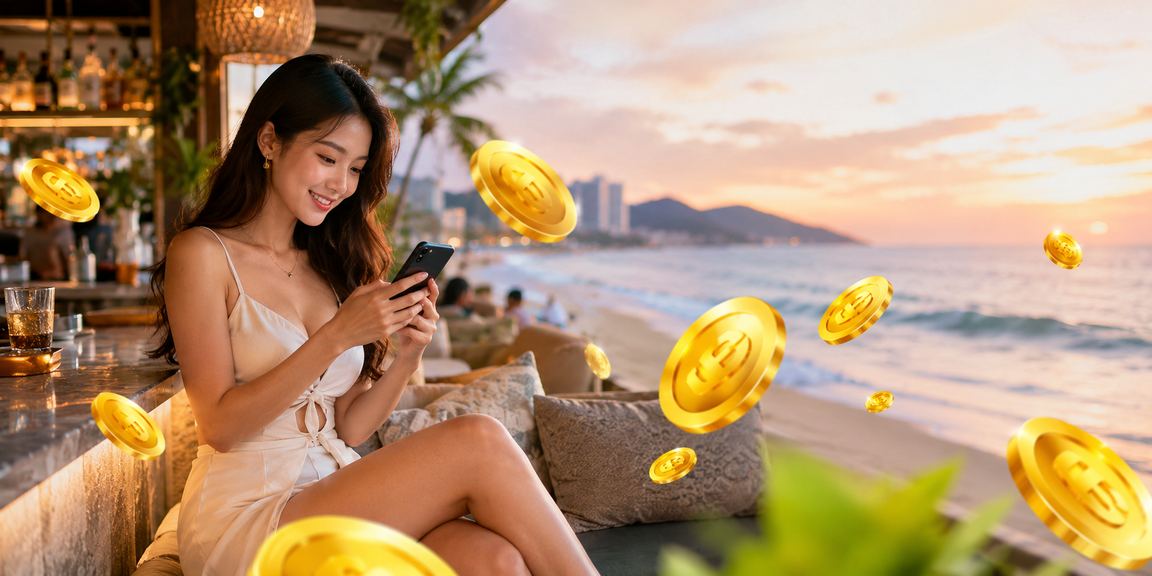 Cảnh biển Vũng Tàu dịp gói bonus và đăng nhập chơi game